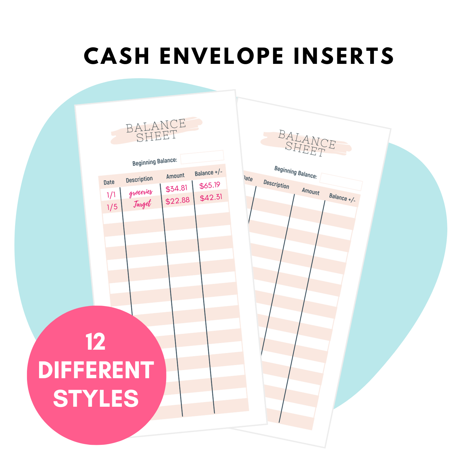 CASH ENVELOPE INSERT PRINTABLE TRACKER – Mom Managing Chaos for Free Cash Envelope Tracker Printable