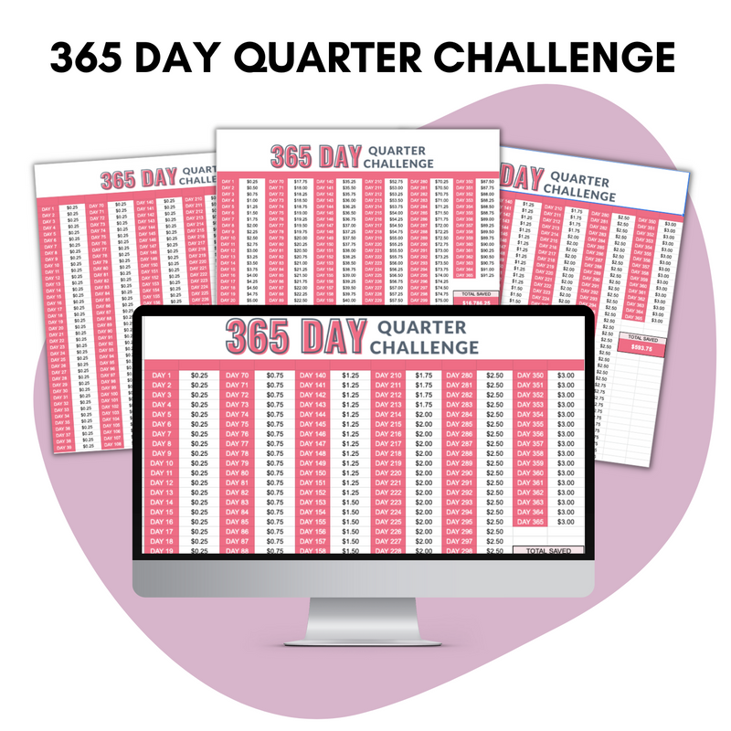 Quarter Savings Challenge Quarter Challenge Yearly Savings Challenge  Savings Challenge 365 Day Saving Challenge One Year Challenge -  Canada