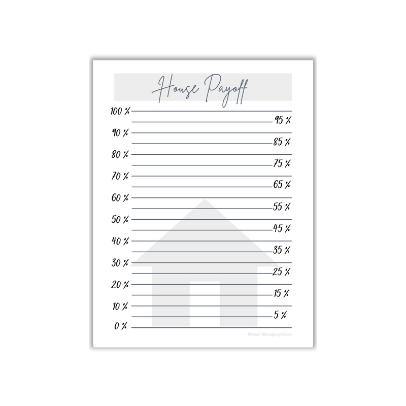 HOUSE PAYOFF PRINTABLE TRACKER